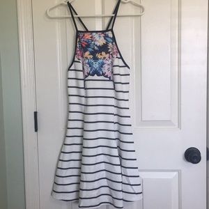 Black and white striped dress